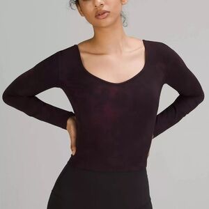 LULULEMON Align Long Sleeve Shirt Diamond Dye Cassis Black